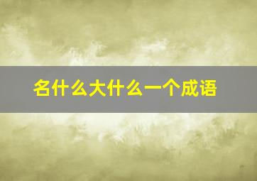 名什么大什么一个成语