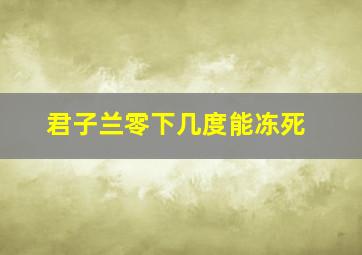 君子兰零下几度能冻死