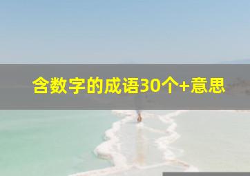 含数字的成语30个+意思