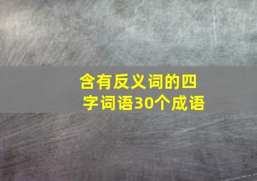 含有反义词的四字词语30个成语