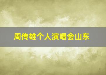 周传雄个人演唱会山东