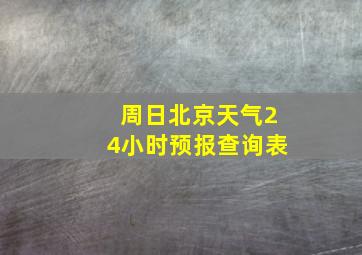 周日北京天气24小时预报查询表