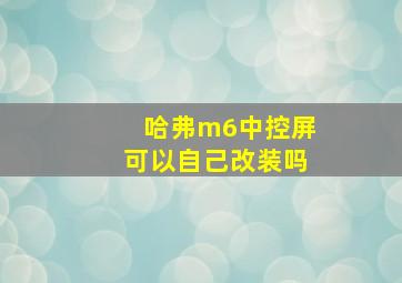 哈弗m6中控屏可以自己改装吗