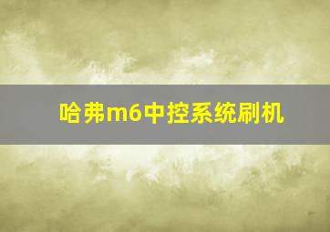 哈弗m6中控系统刷机