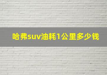 哈弗suv油耗1公里多少钱