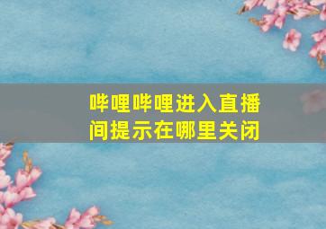 哔哩哔哩进入直播间提示在哪里关闭