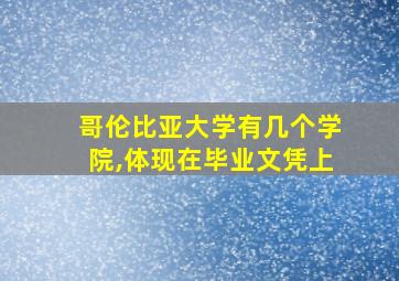 哥伦比亚大学有几个学院,体现在毕业文凭上