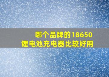 哪个品牌的18650锂电池充电器比较好用