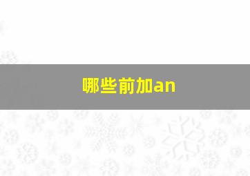 哪些前加an