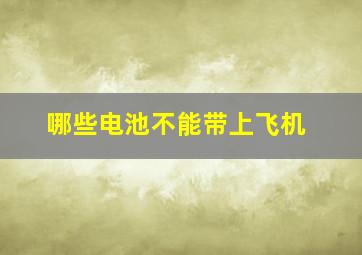 哪些电池不能带上飞机