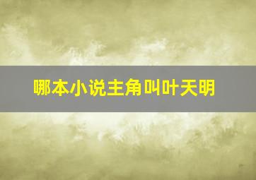 哪本小说主角叫叶天明