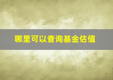 哪里可以查询基金估值