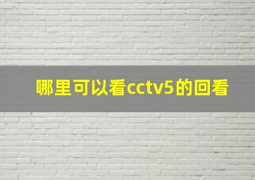 哪里可以看cctv5的回看