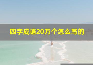 四字成语20万个怎么写的