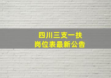 四川三支一扶岗位表最新公告