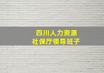 四川人力资源社保厅领导班子