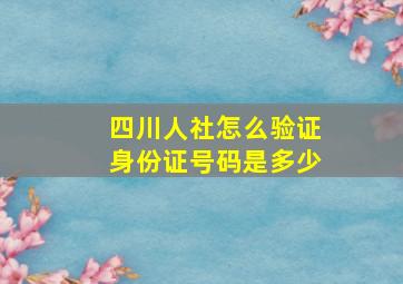 四川人社怎么验证身份证号码是多少