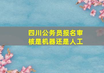 四川公务员报名审核是机器还是人工