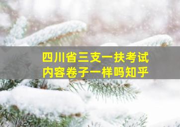 四川省三支一扶考试内容卷子一样吗知乎