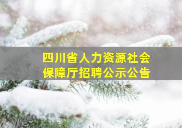 四川省人力资源社会保障厅招聘公示公告