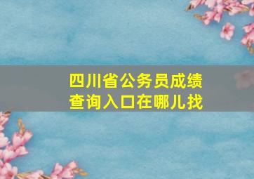 四川省公务员成绩查询入口在哪儿找