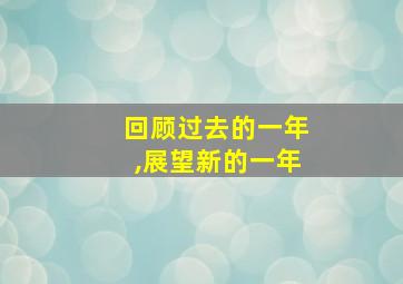 回顾过去的一年,展望新的一年