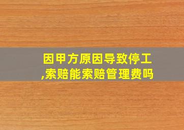 因甲方原因导致停工,索赔能索赔管理费吗