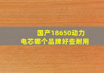 国产18650动力电芯哪个品牌好些耐用