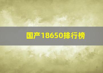 国产18650排行榜