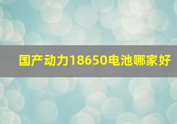 国产动力18650电池哪家好