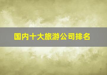 国内十大旅游公司排名