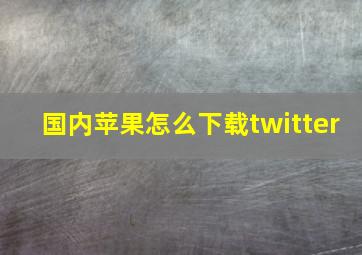 国内苹果怎么下载twitter