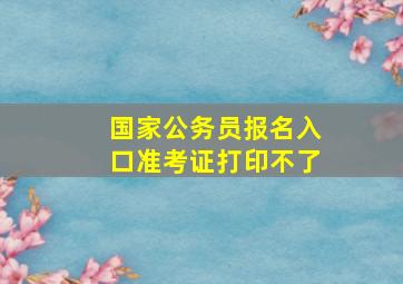 国家公务员报名入口准考证打印不了