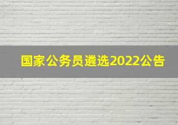 国家公务员遴选2022公告