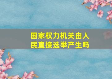 国家权力机关由人民直接选举产生吗