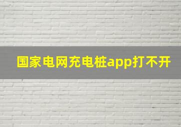 国家电网充电桩app打不开