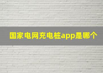 国家电网充电桩app是哪个