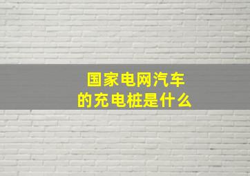 国家电网汽车的充电桩是什么