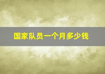 国家队员一个月多少钱