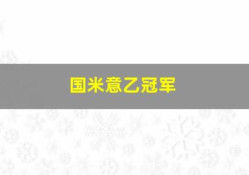 国米意乙冠军