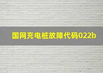 国网充电桩故障代码022b