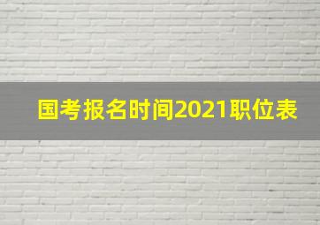 国考报名时间2021职位表