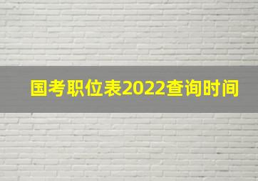 国考职位表2022查询时间