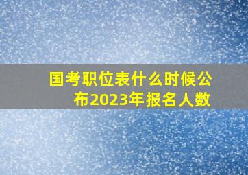 国考职位表什么时候公布2023年报名人数