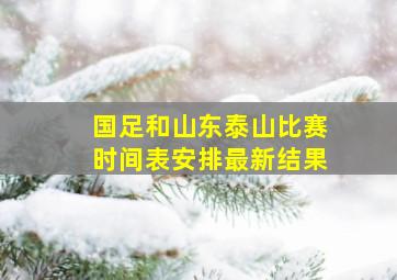 国足和山东泰山比赛时间表安排最新结果