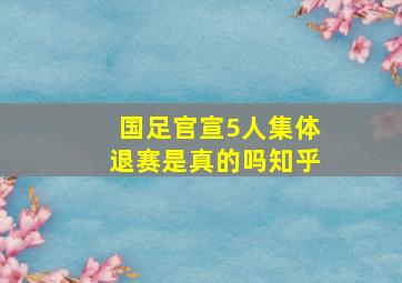 国足官宣5人集体退赛是真的吗知乎