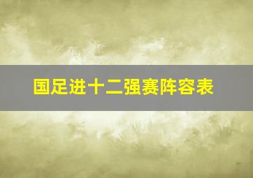 国足进十二强赛阵容表