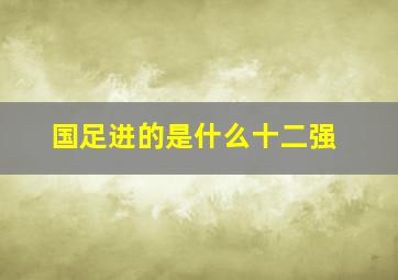 国足进的是什么十二强