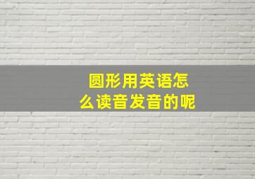 圆形用英语怎么读音发音的呢