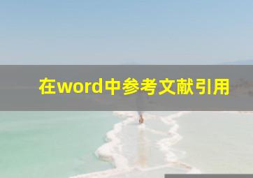 在word中参考文献引用